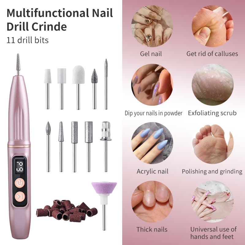Conjunto profissional de brocas para unhas, lixa elétrica, kit de manicure e pedicure, conjunto de lixas para unhas para