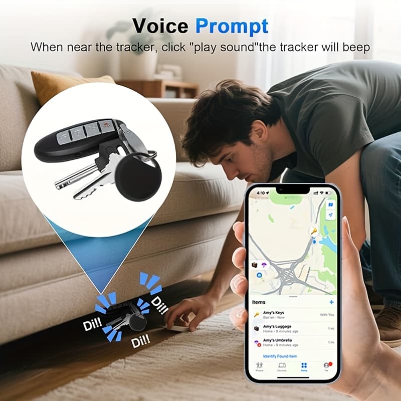 Rastreador Inteligente Mini Tag Sem Fio para iOS, Localizador Compacto para Carteiras, Bolsas e Pertences Pessoais