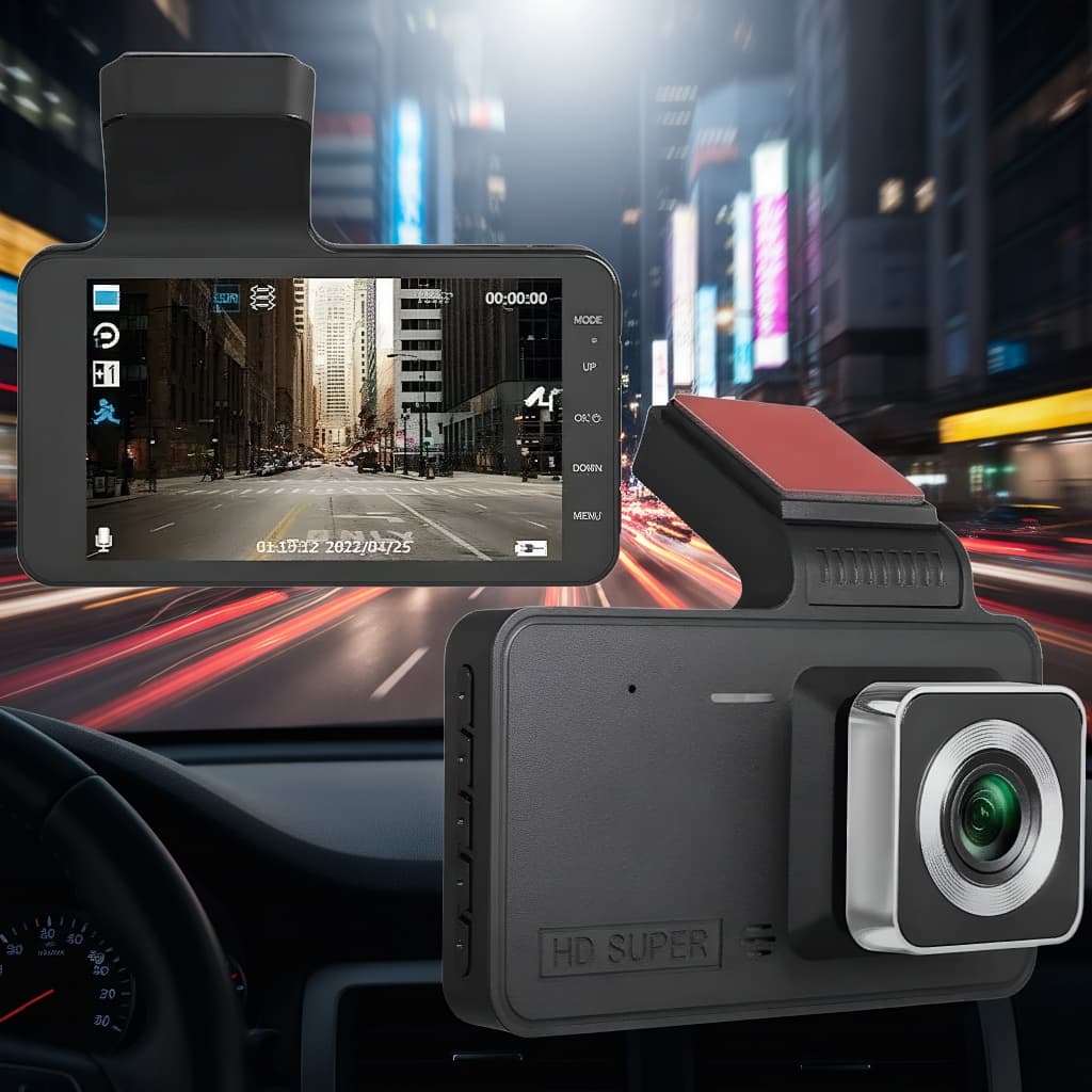 Saimili Dash Cam Frente E Traseira Lente Dupla 1080p Visão Noturna G-sensor Gravador Dvr Para Carro 4 Polegadas