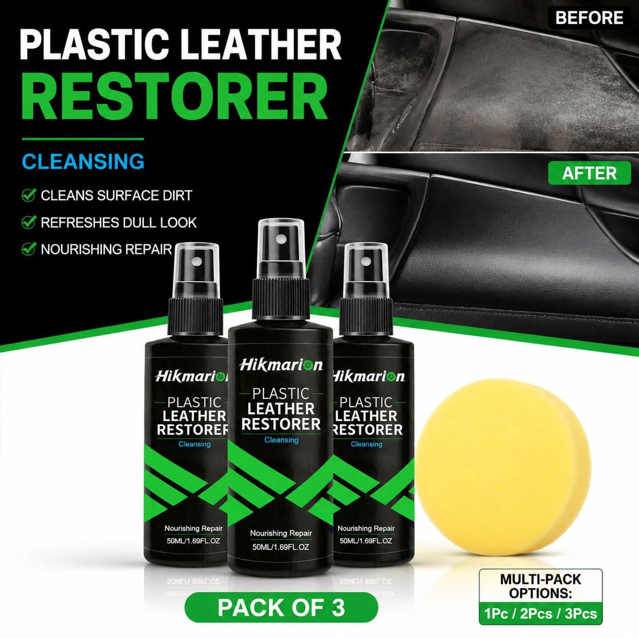 50Ml Agente De Cuidados De Couro Plástico Avançado Brilho Restaurador UV-Escudo Resistente À Poeira Polonês Interior