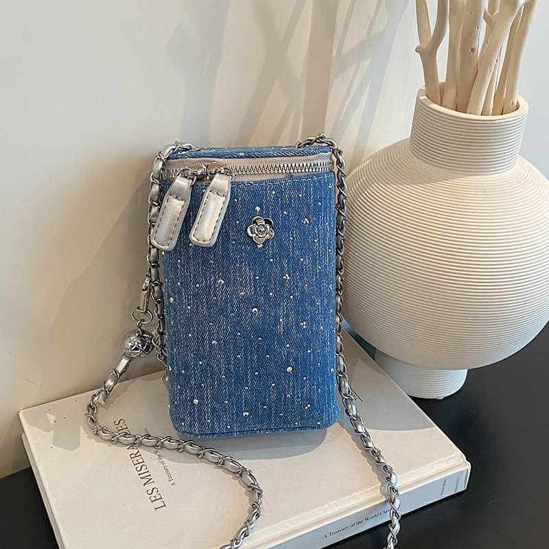 Bolsa tiracolo portátil multifuncional moderna em pequena escala para uso casual, bolsa tipo balde para senhoras, bolsa