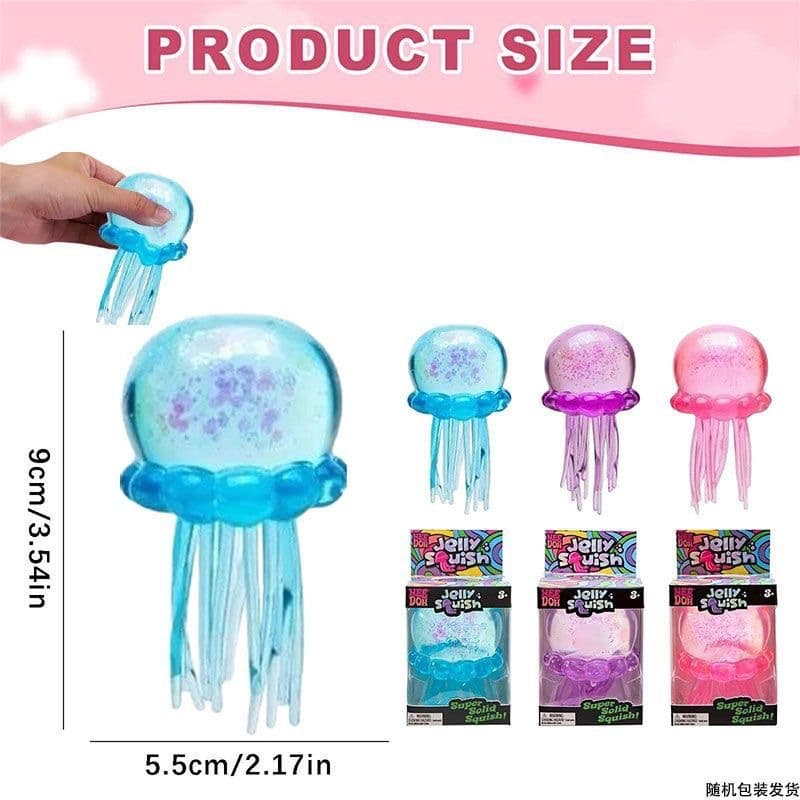 NeeDoh Jellyfish - brinquedo squishy de polvo, fidget para aliviar o estresse, interação ao ar livre, brinquedo