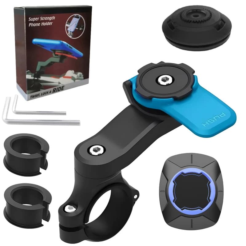 Suporte de Celular para Moto, Suporte de Celular Antivibração com Amortecedor de Vibração, Fixação e Destacamento Rápido