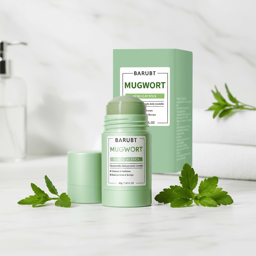 Máscara de Lama de Artemísia Tratamento Facial Suave para Reparação de Cravos e Limpeza Profunda 40G