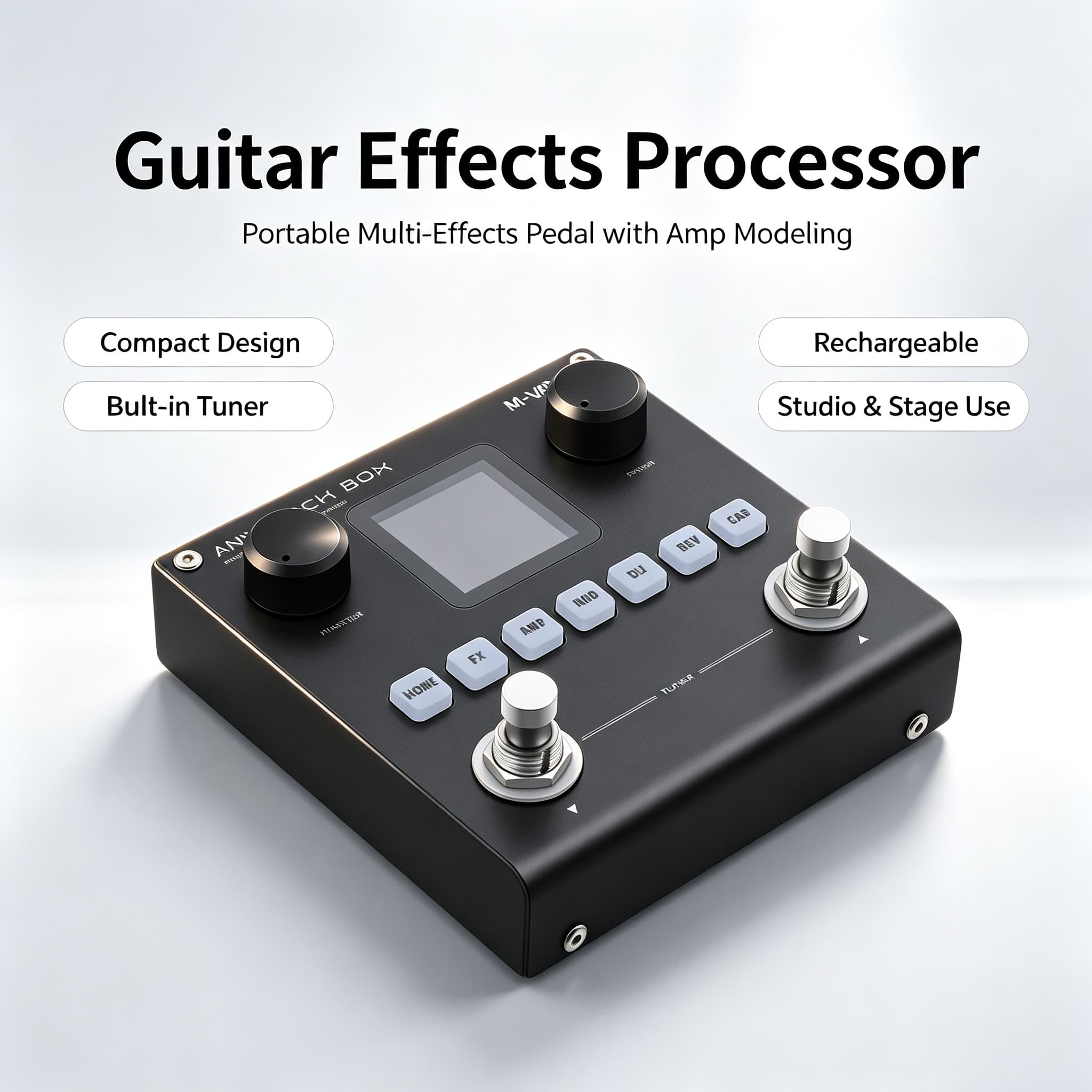 Modelador De Amplificador De Guitarra E Baixo M-VAVE Blackbox , Processador Multiefeitos Recarregável