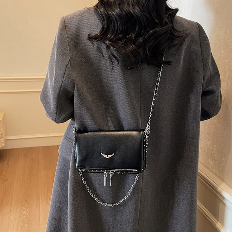 Bolsa de mão, bolsa de ombro versátil com corrente para mulheres, pequena bolsa quadrada tiracolo