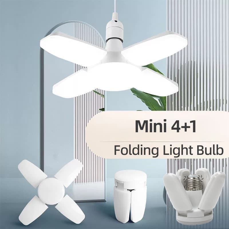 Lâmpada LED em Formato de Leque E27, Lâmpada LED Dobrável, 220V 110V, 40 LEDs, Para Teto de Casa, Armazém e Garagem