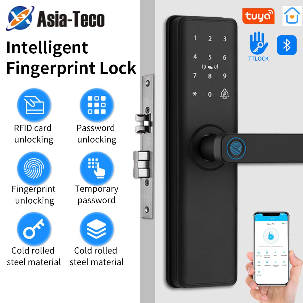 Fechadura Inteligente Com Impressão Digital , Wi-Fi , Bluetooth , Teclado , RFID , Hardware De Segurança , Estoque Pront