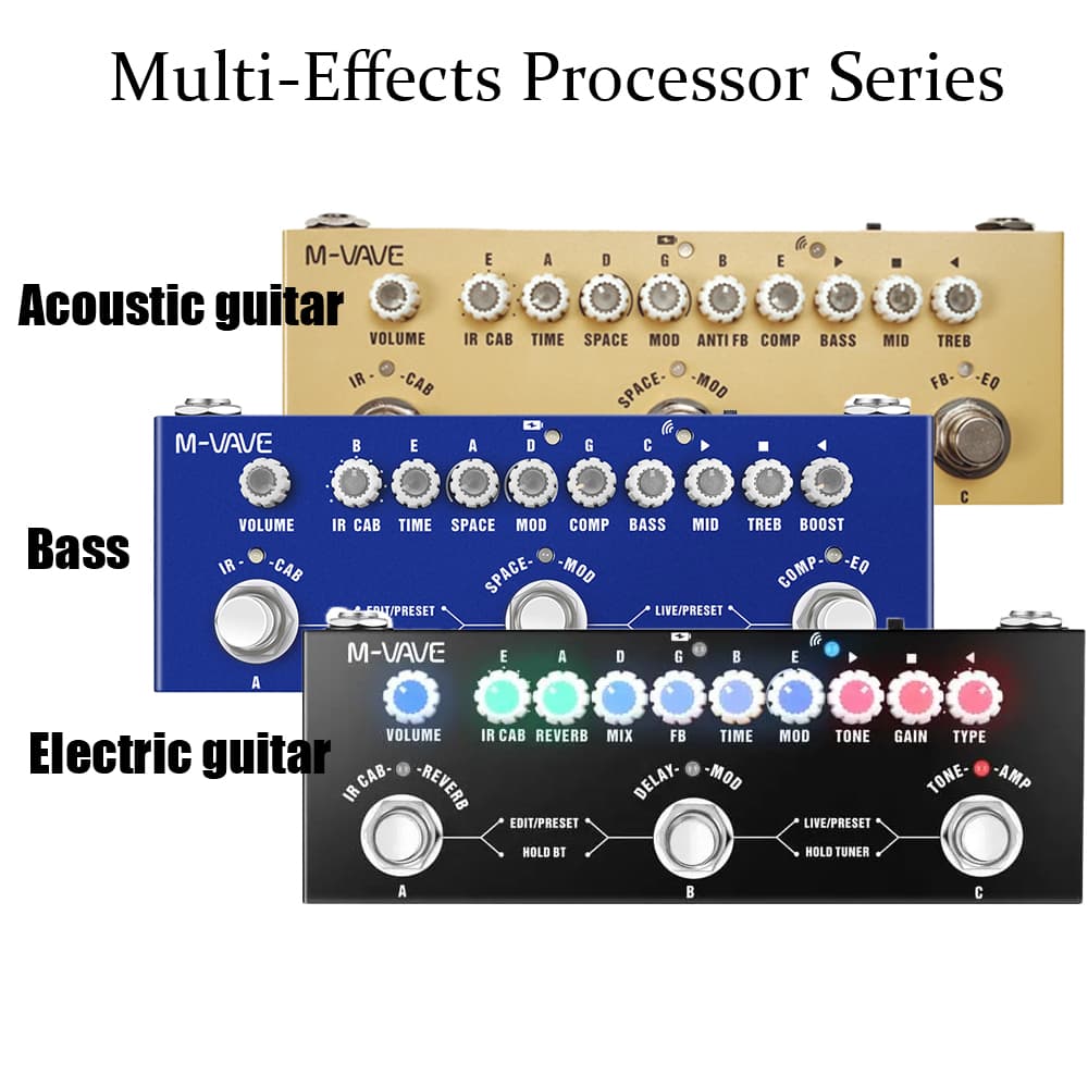 Série de Pedais Multiefeitos M-VAVE, Processador de Multiefeitos para Guitarra Elétrica, Violão Acústico Baixo,
