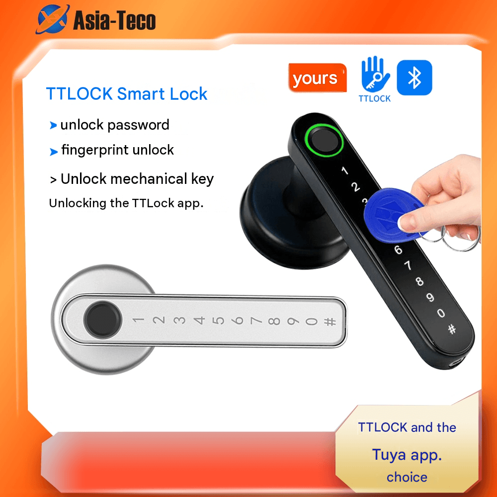 Fechadura Inteligente Da Maçaneta Porta Impressão Digital De Bluetooth , Sistema Eletrônico De Segurança Doméstica Para