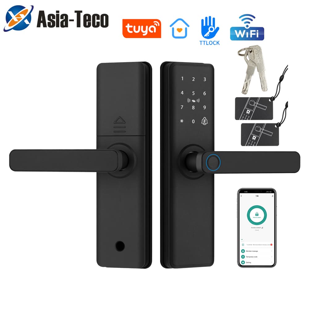 Fechadura De Porta Inteligente Com Impressão Digital , Teclado Wi-Fi , Hardware De Segurança RFID , Escolha De Presente