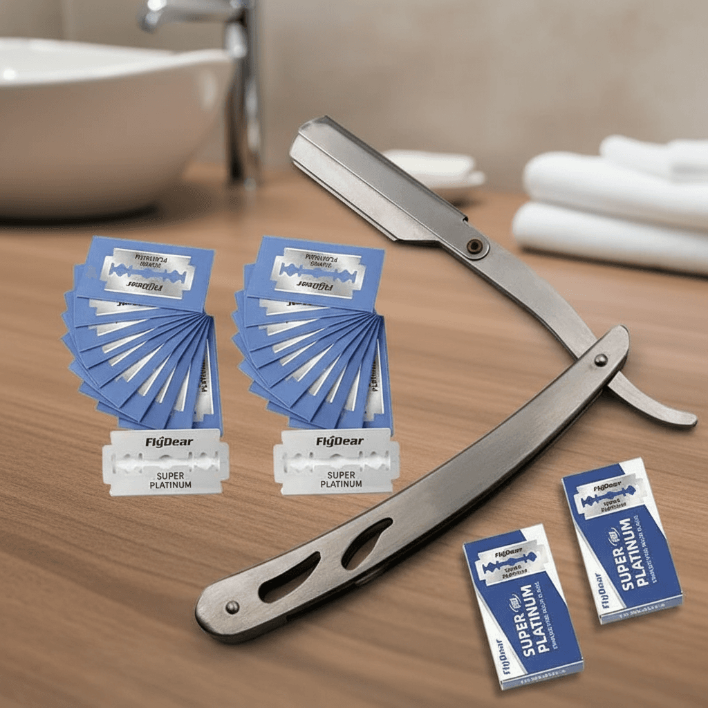 Navalha de Barbear Manual Prata Vintage para Homens e Mulheres Corte de Cabelo Facial Ferramenta de Barbear Barbearia
