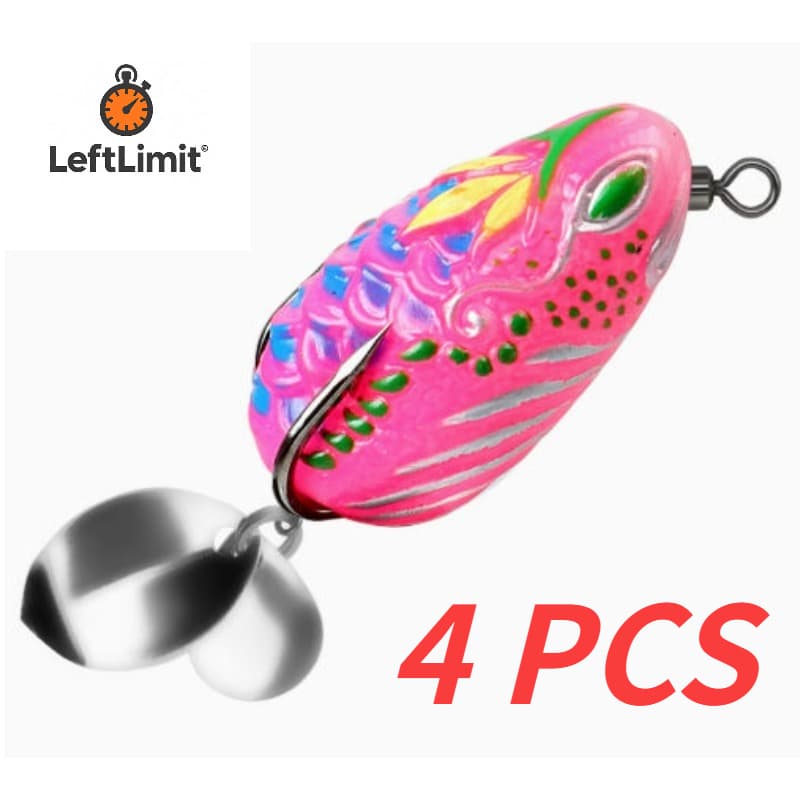 Iscas de Sapo de Hélice Dupla LeftLimit Fishing, Iscas Duras com Anzol Único 5,7 g/3,5 cm, Iscas Artificiais de