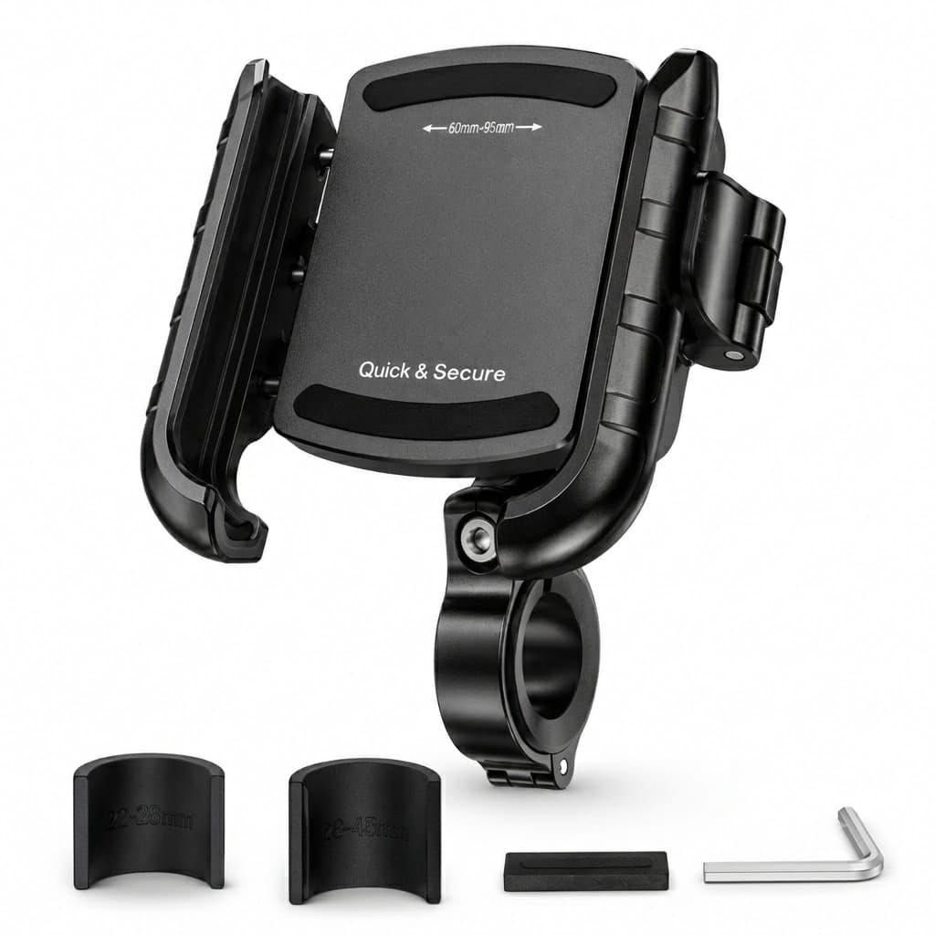 Amortecedor de Guidão de Moto Ajustável, Compatível com Guidão de 16-45 mm com Suporte de Montagem Universal