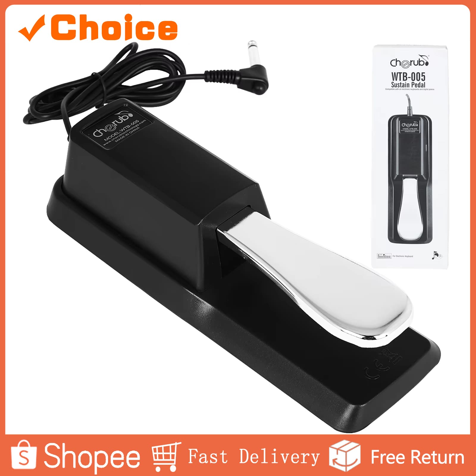 Teclado MIDI Sustain Pedal Digital Pianos Acessórios para Instrumentos Musicais Universais com Interruptor de Polaridade