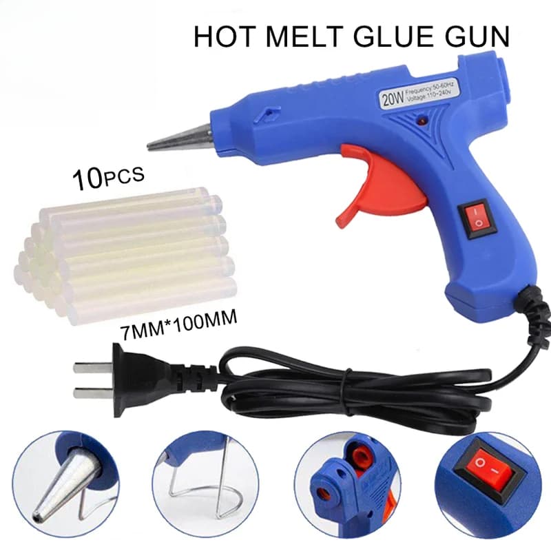 Pistola de Cola Quente 60W Hot Sale 110V 220V | Ferramenta de Cola Bastão 11mm para Artesanato DIY, Presentes de Natal,