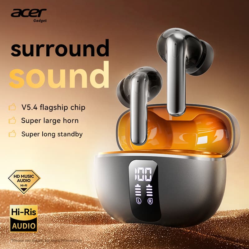 Fones de Ouvido Sem Fio Acer OHR640, Fones Bluetooth, Fones de Ouvido HiFi, TWS com Cancelamento de Ruído Ativo,