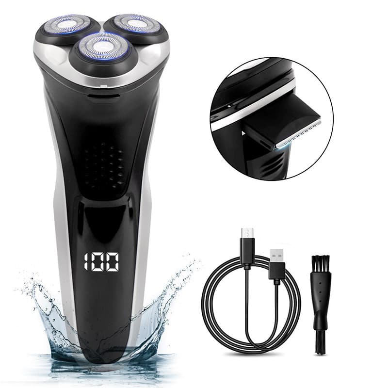 IPX6 à prova d'água barbeador elétrico para homens, molhado e seco, barbeador 3D flutuante, barbeador portátil sem fio,