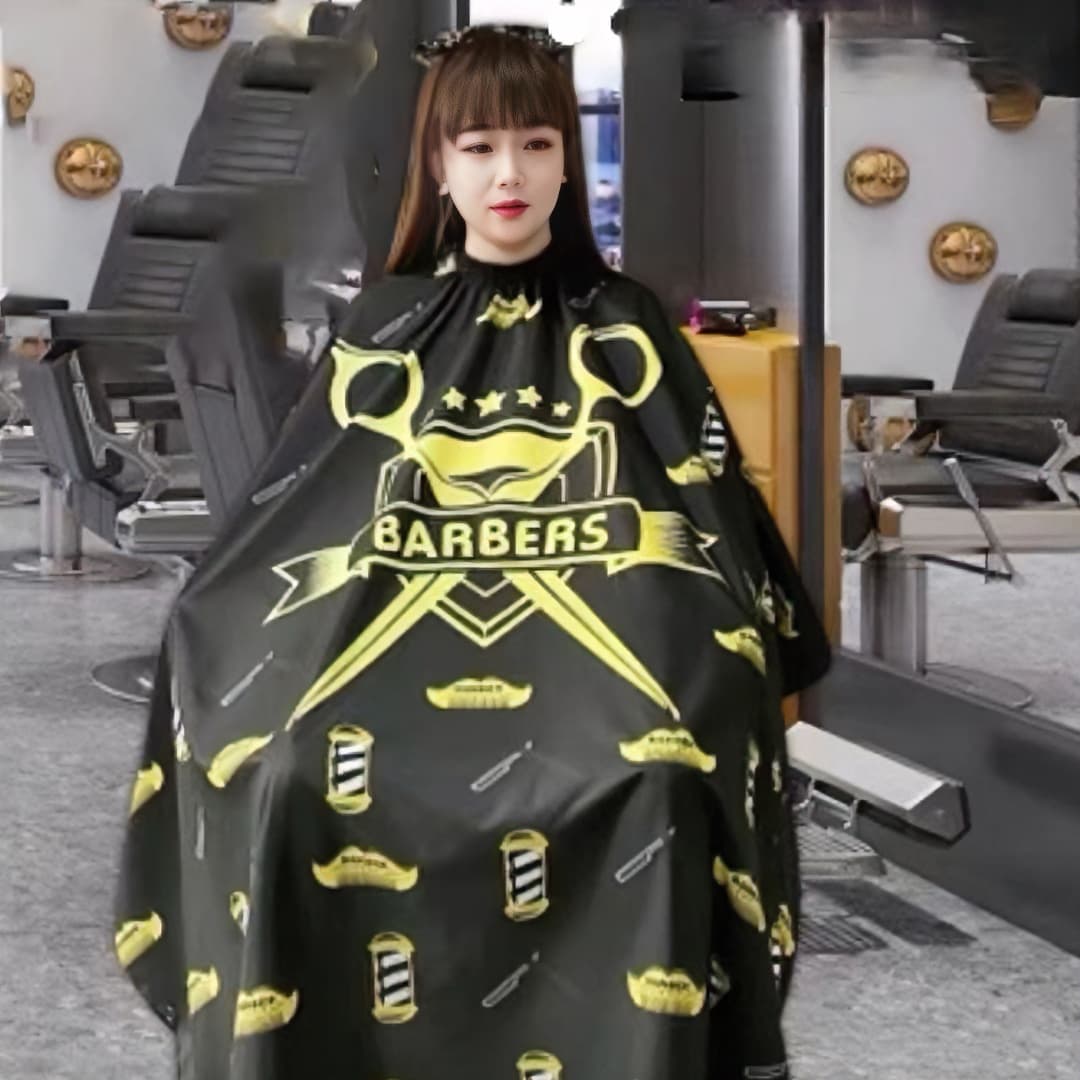 3 peças capa de corte de cabelo extra grande com estampa vintage, ajustável no pescoço, salão e casa
