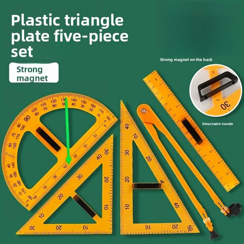 Kit De Ferramentas De Geometria Do Professor , Régua Curva C De 5 Unidades E Transferidor , Pintura De Livro De Estêncil