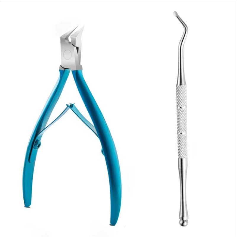 Conjunto de Cortadores de Unhas 2 peças – Alicate de Cutículas, Tesoura para Unhas Encravadas, Cortador de Unhas de Aço