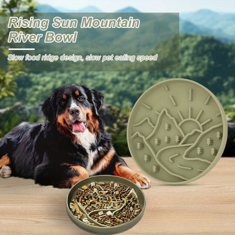 1 unidade de tigela antiasfixia para cães, de silicone, comedouro lento para cães, tigela de silicone para comedouro