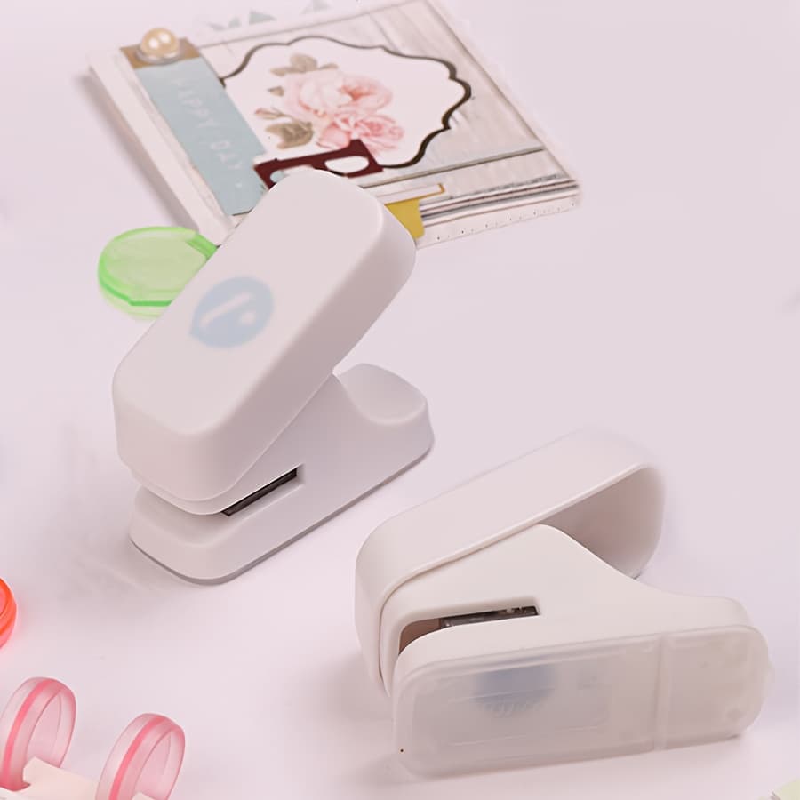 KW-triO 2 unidades de furadores de papel/foto/caderno em formato de cogumelo, furador de papel portátil multiuso para