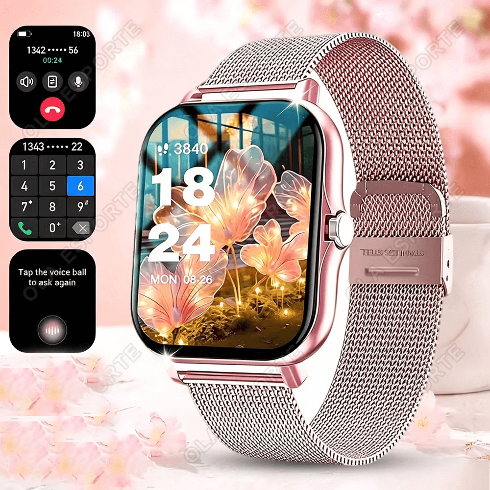 Novo Relógio Inteligente Feminino com Tela Touch HD e Pulseira Esportiva para Rastreamento de Fitness Masculino,