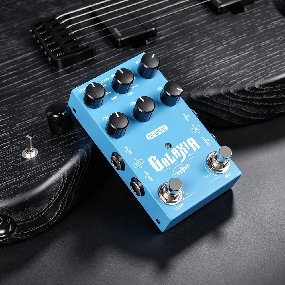 M-VAVE Galaxia Pedal De Efeito De Reverberação De Guitarra , Entrada Estéreo , Função De Congelamento , 9 Modos , Suport