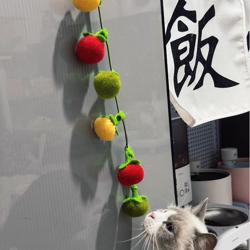 Para Romã Pom Gato Teaser Varinha Com Sino Bola De Pelúcia Auto Jogar Brinquedo Removedor De Pele Gatos