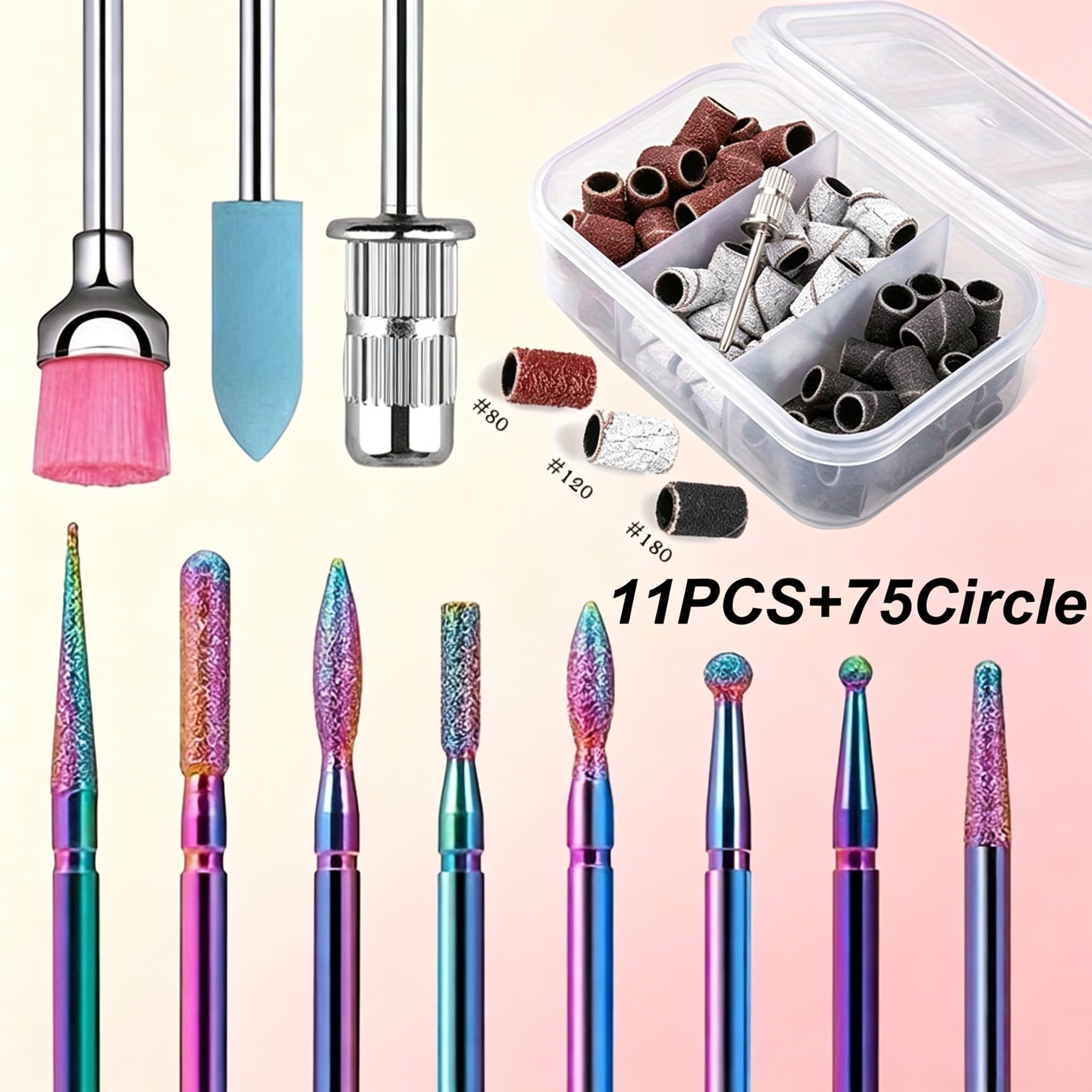 Kit de Acessórios para Lixa Elétrica de Unhas: Brocas e Tiras de Lixa para Manicure em Salão e Casa