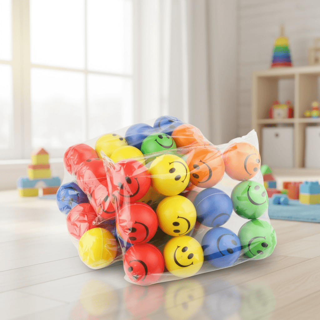 Brinquedo de Apertar Sorriso de PU - Bola Antiestresse para Alívio da Ansiedade