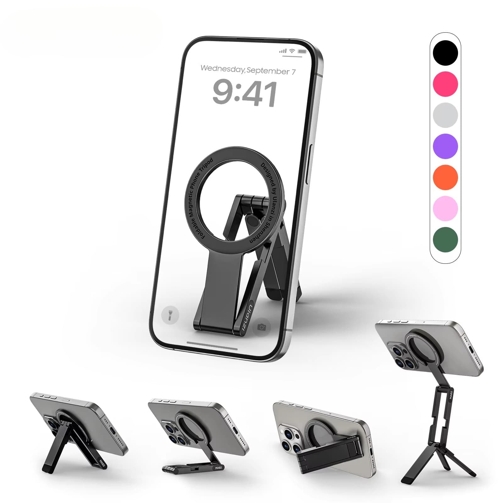 Suporte Magnético de Tripé para Celular Compatível com iPhone Mini Suporte Dobrável de Bolso para Celular Suporte de