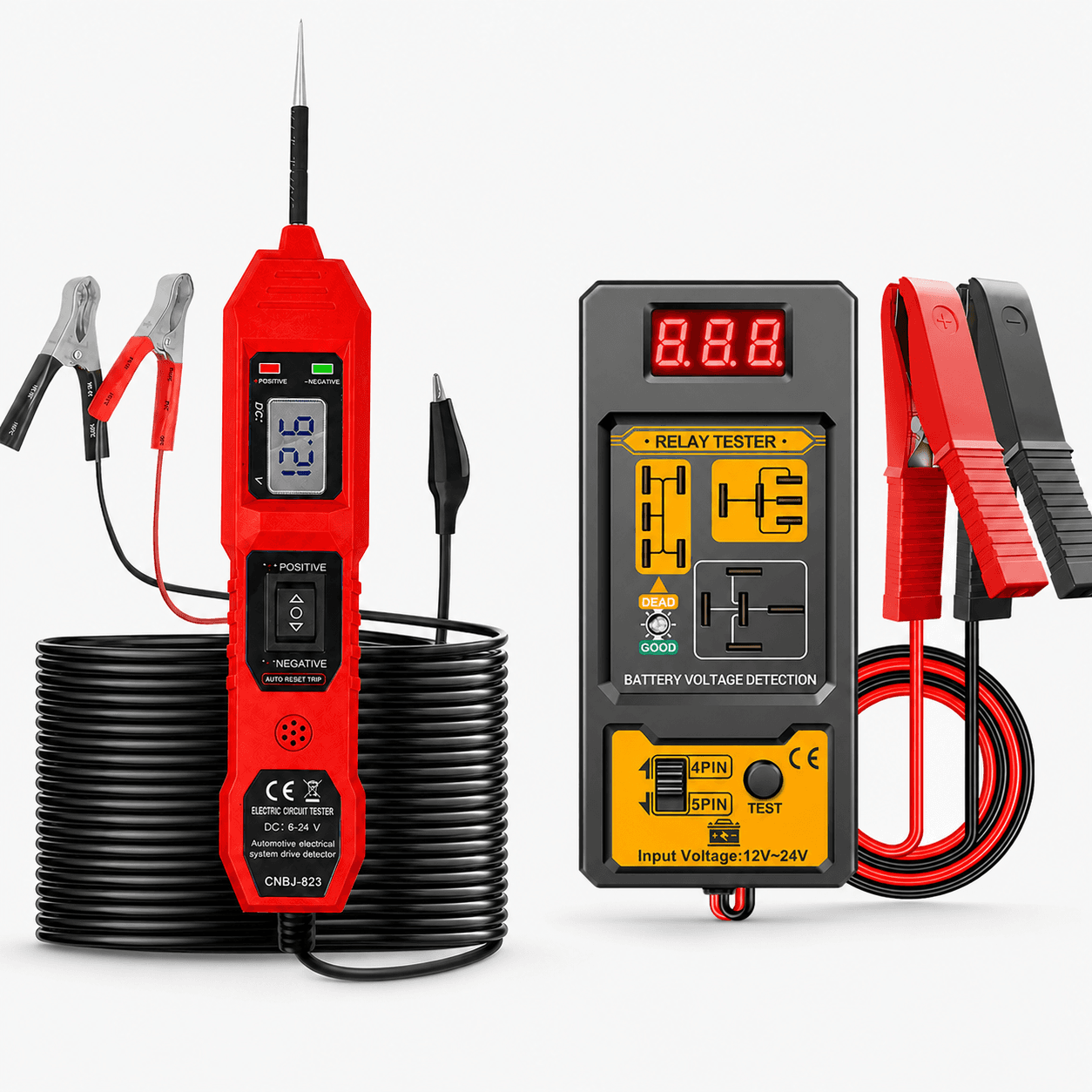 Cnbj-823 Kit De Teste De Relé De Testador De Circuito Automotivo 6-24v Sonda De Tensão 4/5 Pinos 12 Ferramenta De Reparo