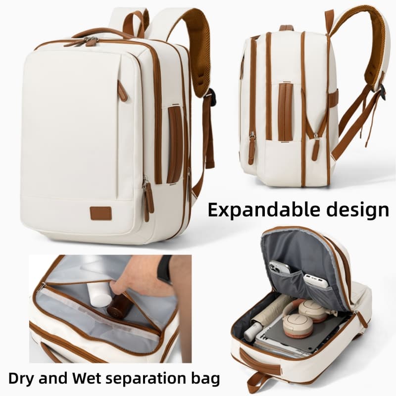 Mochila de viagem expansível, bolsa de viagem feminina, mochila grande capacidade multifuncional, mochila para laptop