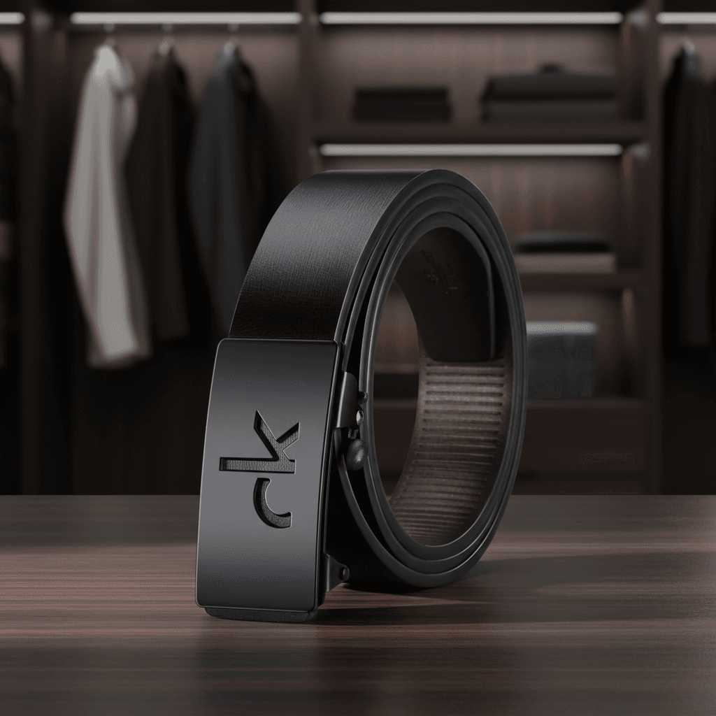 CKiruv Cinto Masculino de Couro Legítimo com Fivela de Liga de Zinco Ajustável, para Uso Empresarial, Casual, Formal e