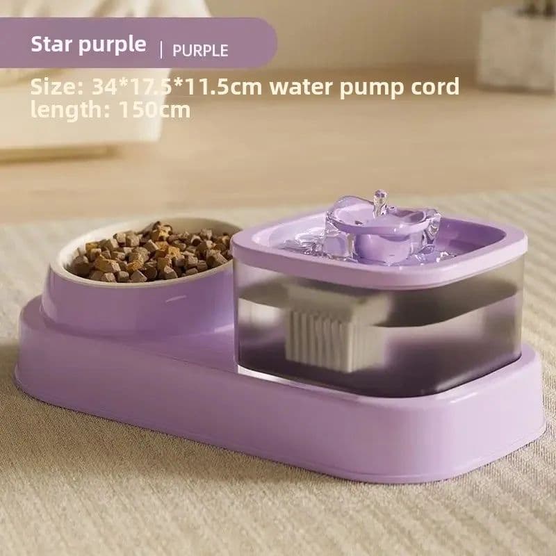 Fonte de água automática para animais de estimação desmontável, filtro circulante, bebedouro e comedouro para gatos e