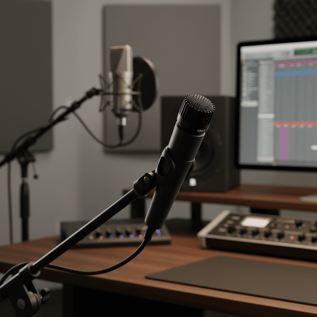[Produto Selecionado Shopee] Microfone Dinâmico SM57 Durável para Instrumentos - Projetado para Resposta de Frequência,