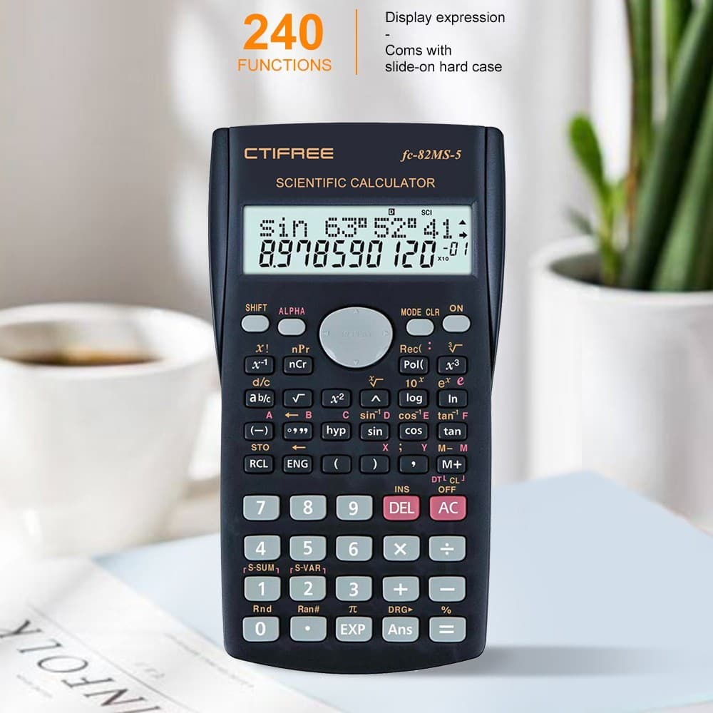 Calculadora Científica - Pronto para Provas, Multifuncional, Visor Grande - Portátil e Resistente para Estudantes