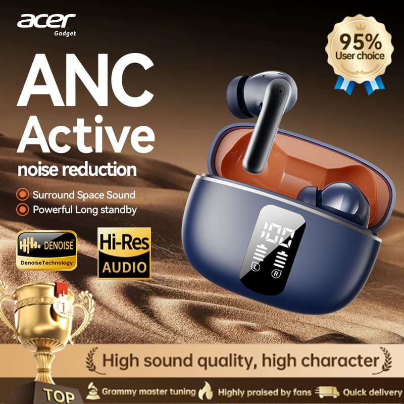 Fones de Ouvido Acer OHR640: Fones de Ouvido com Microfone, Fones Bluetooth, Cancelamento de Ruído Ativo (ANC), Fones de