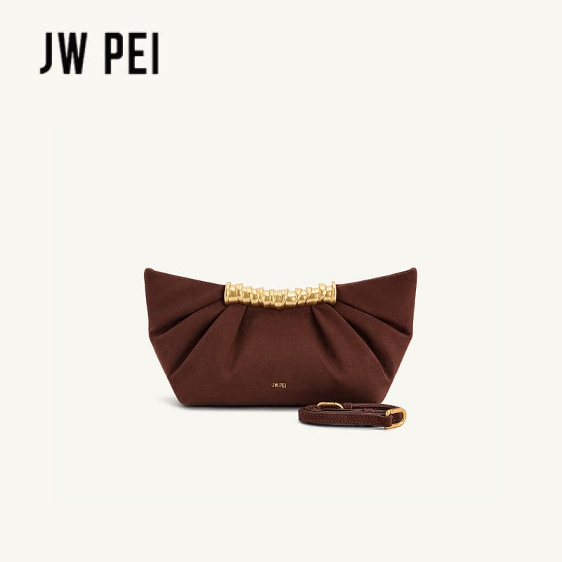 JW PEI Bolsa de Mão de Couro PU Macio, Bolsa Tiracolo, Bolsa de Festa Plissada, de Ombro e Mão, Carteira da Moda