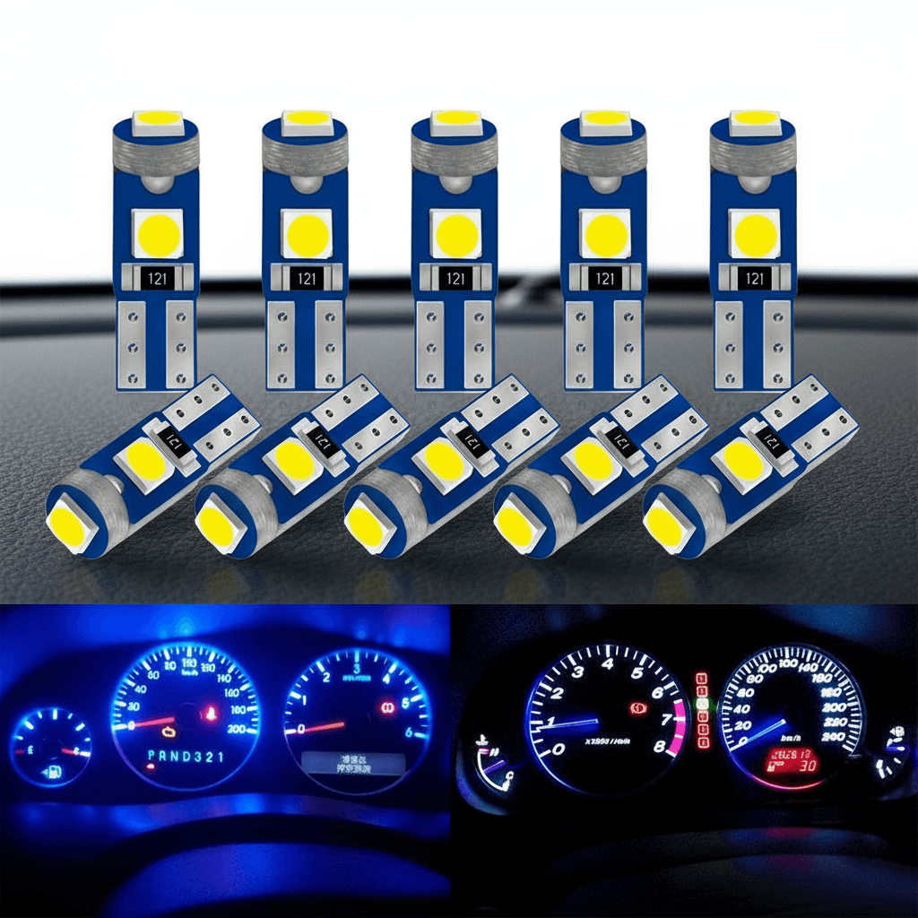 10 peças T5 W3W, W1, 2W, lâmpada LED 3030, lâmpada de painel, LED de painel de carro, luz de carro