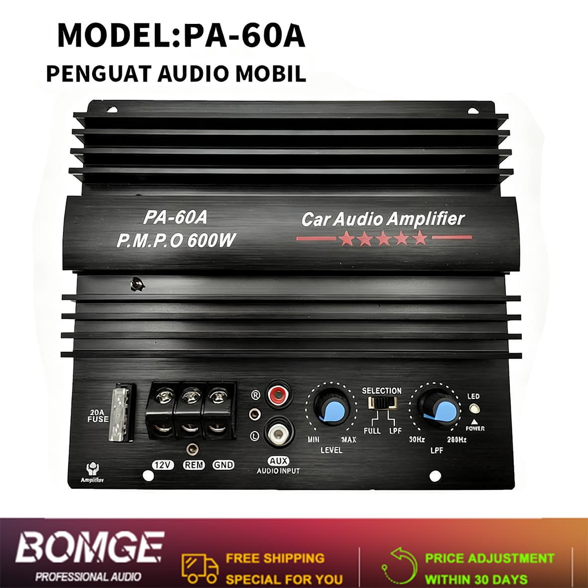Áudio Do Carro 12V 600W Amplificador De Potência Boord Módulo Baixo Subwoofer Sem Perdas Alta Mono Canal Repalcimento
