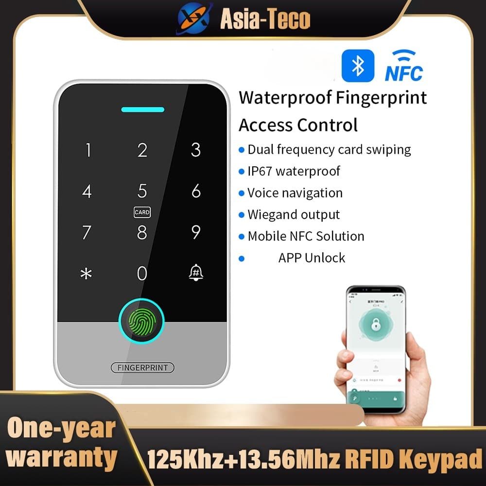 À Prova De Chuva Bluetooth NFC App RFID Teclado Abridor De Controle De Acesso Fechadura Digital Inteligente Com Impressã