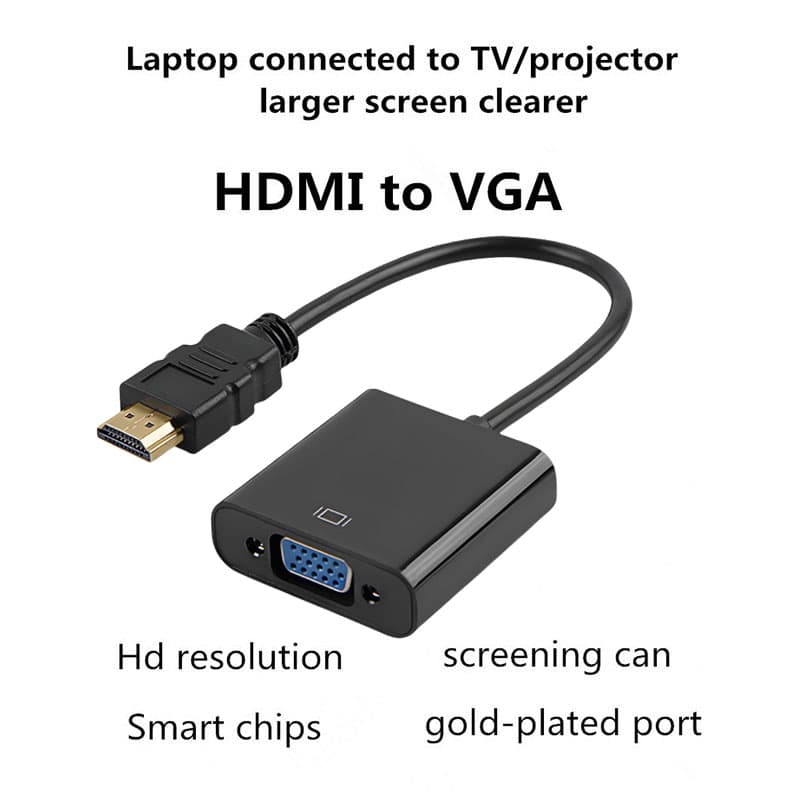 Adaptador HDMI 1080p HD para VGA, Conversor HDMI Macho para VGA Fêmea para Tablets