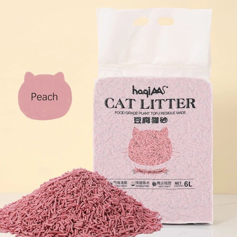 Areia de gato de tofu de grau alimentar 6L, baixa poeira, desodorizante, aglomeramento rápido, areia de gato de tofu