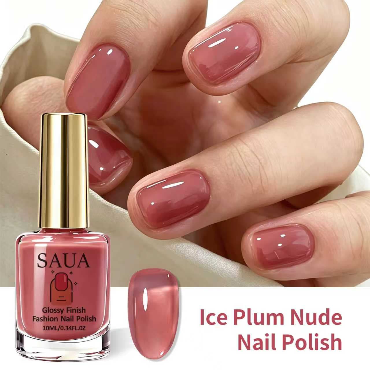 1 peça Esmalte de unhas de secagem rápida sem assar, esmalte de cor ameixa gelada, esmalte de secagem rápida natural,