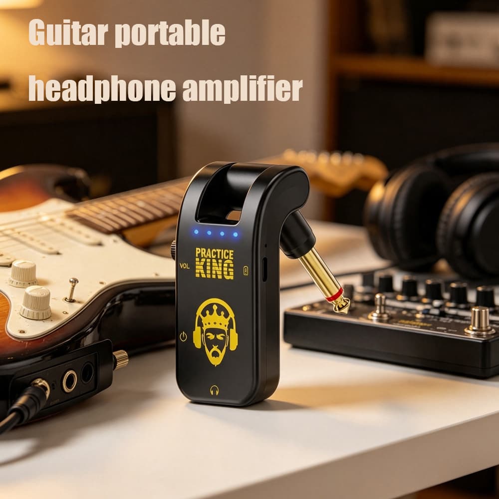 Prática Rei Mini Guitarra Amplificador De Fone De Ouvido Recarregável 50H Playtime Receptor Silencioso Amp Portátil Pres