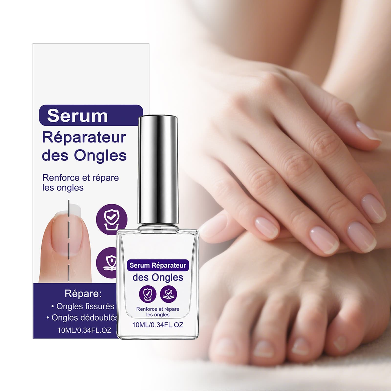 Unhas 10 ml - Tratamento, para Unhas & Óleo Cutículas, Óleo de Gengibre, Repara Unhas Secas e Quebradiças para