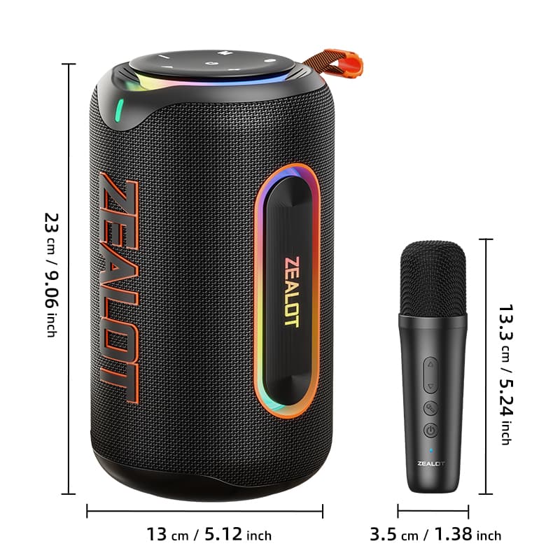 ZEALOT MP1 Alto-Falante Bluetooth À Prova D'água 60W Rich Bass BT5.4 TWS Caixa De Som Portátil